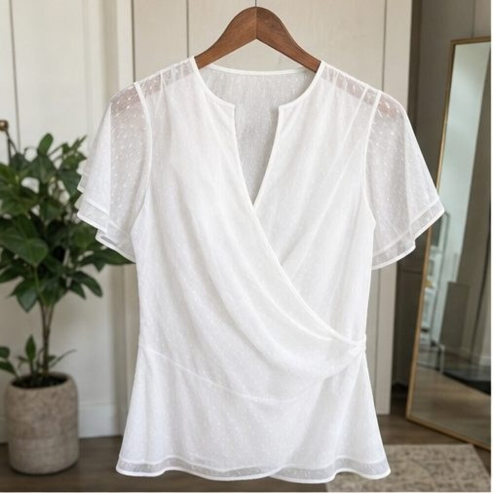 White Pleated Blouse